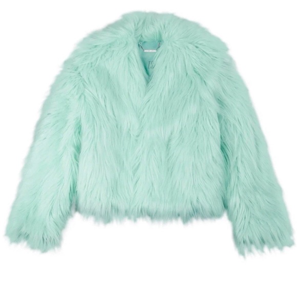 Taylor Swift Jackets & Blazers - TAYLOR SWIFT The Life Of A Showgirl Mint Green Faux Fur Jacket Size: M/L IN HAND